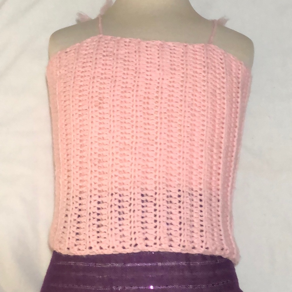 Handmade Crochet Tank Top tube spaghetti strap ties
